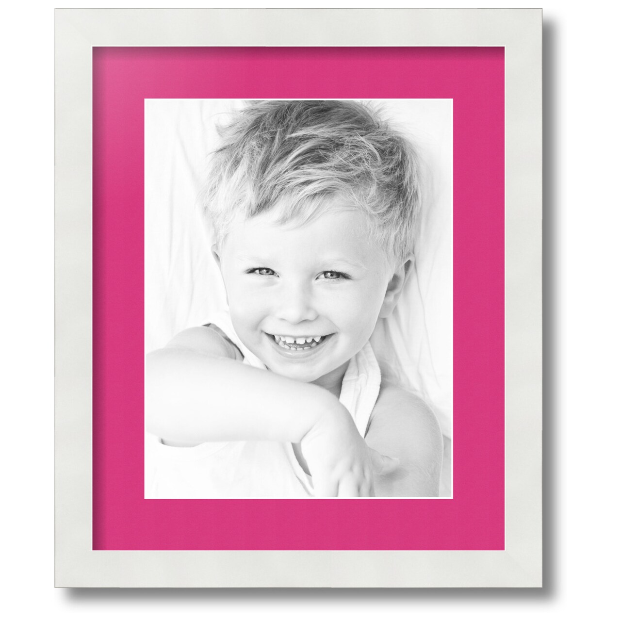 ArtToFrames Collage Photo Picture Frame with 1 - 10x13 inch Openings, Framed in White with Over 62 Mat Color Options and Regular Glass (CSM-3966-641)